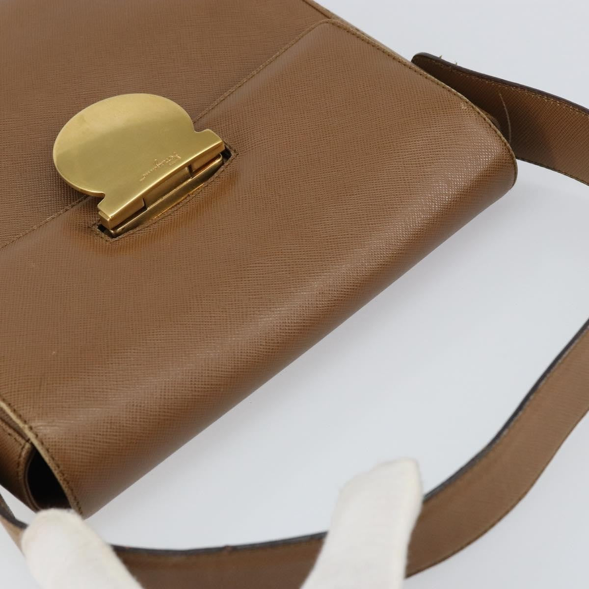 Salvatore Ferragamo Vintage Handbag Leather, BROWN, LEATHER, Handbag