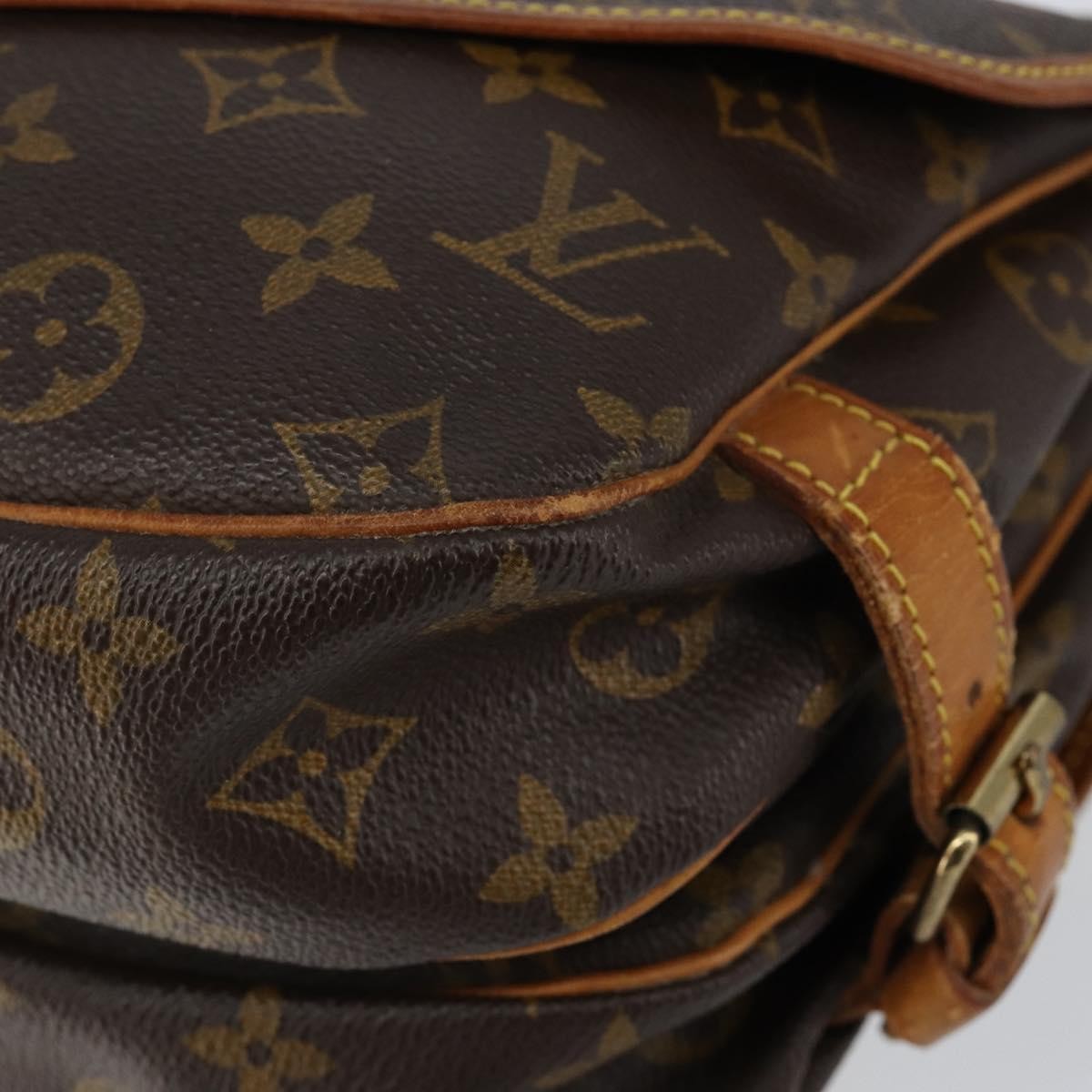 Louis Vuitton Saumur Handbag Monogram Canvas, BROWN, CANVAS, Shoulder bag