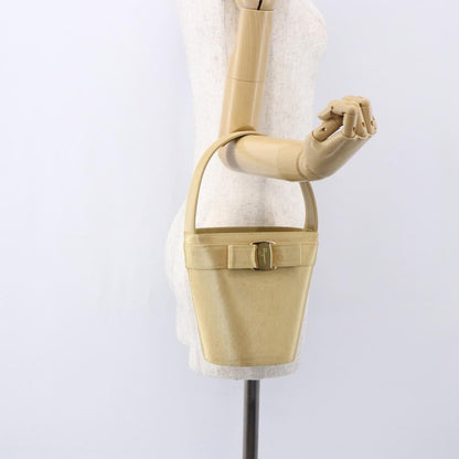 Salvatore Ferragamo Vala Handbag Canvas, YELLOW, CANVAS, Handbag