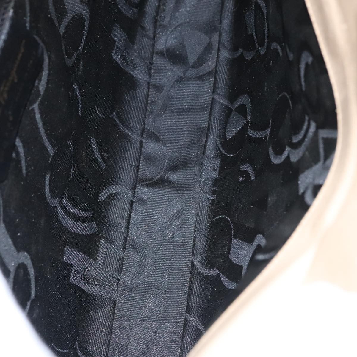 Salvatore Ferragamo Gancini Shoulder Bag Leather, BEIGE, LEATHER, Shoulder bag