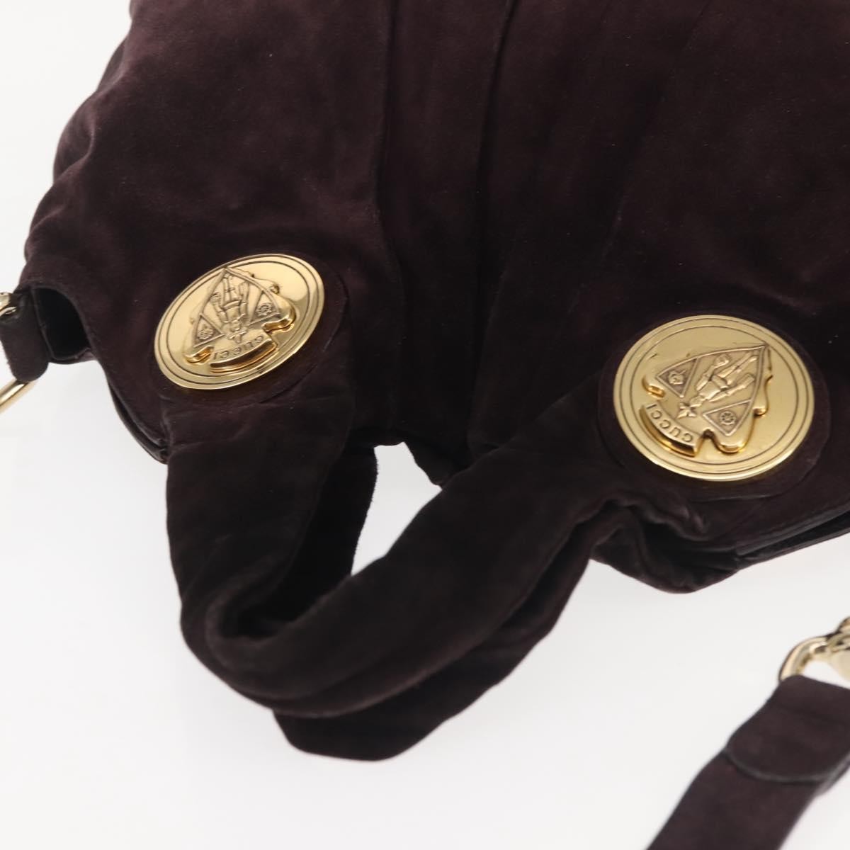 Gucci Hysteria Convertible Top Handle Bag Suede, BURGUNDY, SUEDE, Handbag