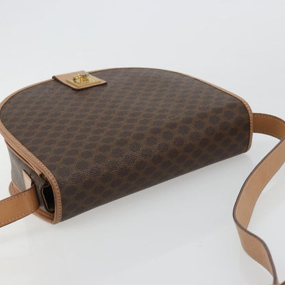 Celine Macadam Shoulder Bag PVC Leather, Brown, Canvas, Shoulder Bag