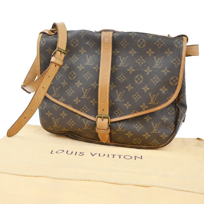 Louis Vuitton Saumur Handbag Monogram Canvas, BROWN, CANVAS, Shoulder bag