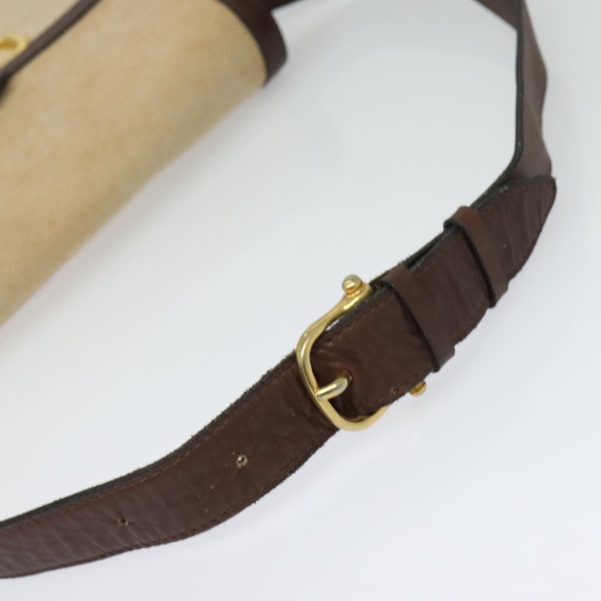 Celine Horse Carriage Shoulder bag Canvas and Leather, BEIGE, CANVAS, Shoulder bag