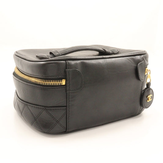 Chanel Vintage Cosmetic Case Lambskin, BLACK, LEATHER, Clutche & pouche