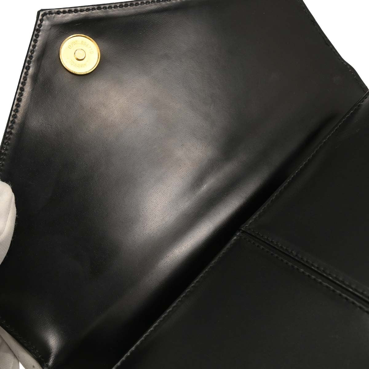 Saint Laurent Vintage Handbag Leather, BLACK, LEATHER, Handbag