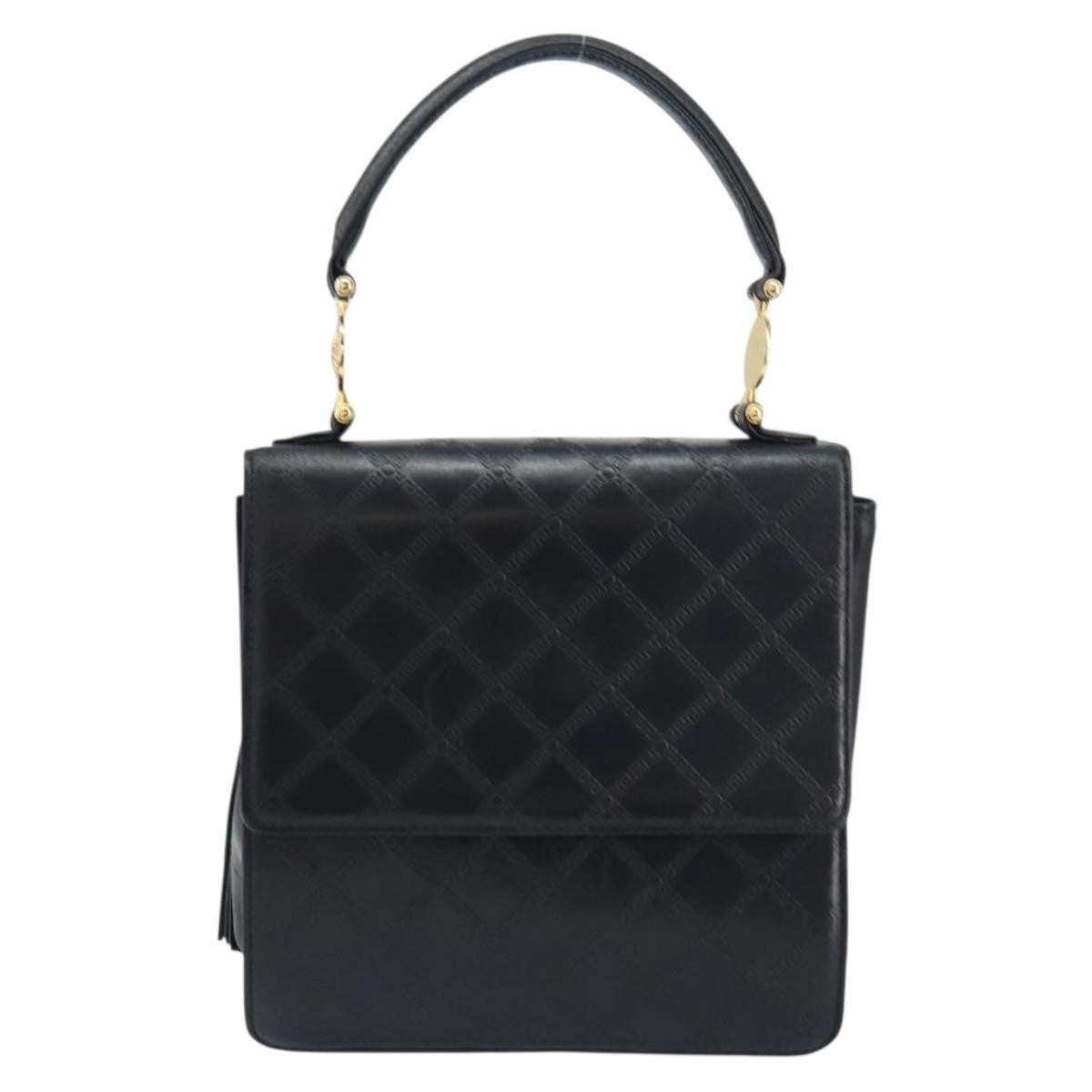 Versace Vintage Handbag Leather, BLACK, LEATHER, Handbag