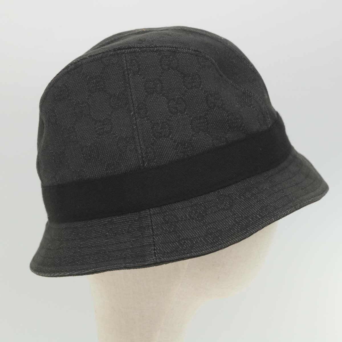 Gucci Sun Hat Canvas, GRAY, CANVAS, Head accessory