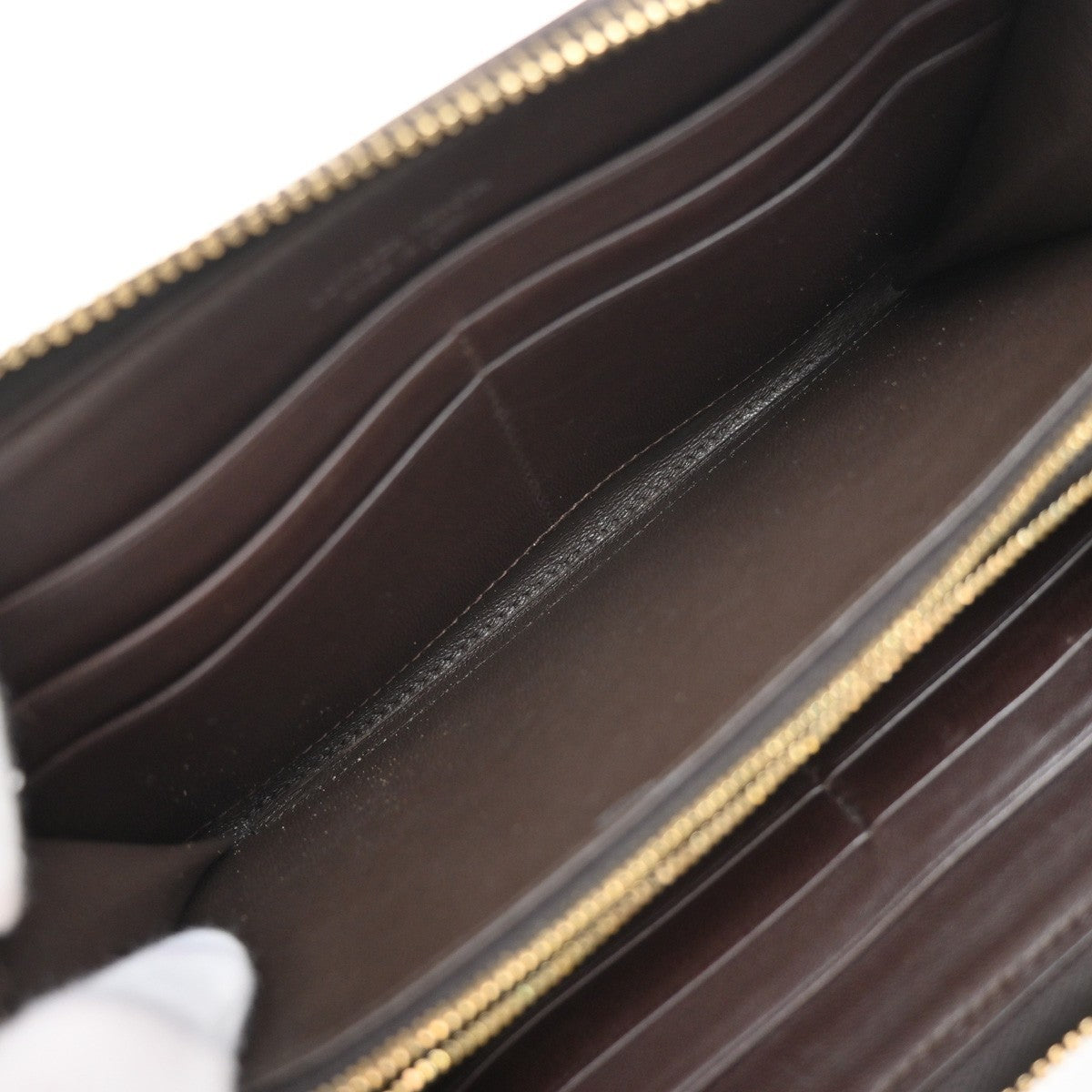 Bottega Veneta Intrecciato Long Zip  Wallet Leather, Brown, Leather, Wallet