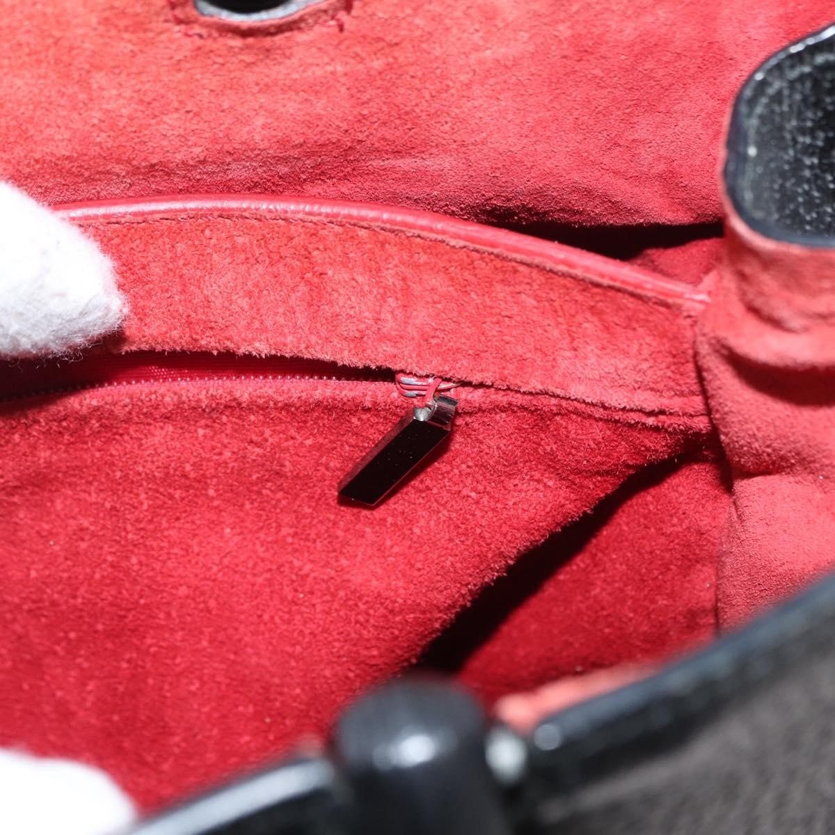 Gucci Vintage Bamboo Handle Tote Leather, BLACK, LEATHER, Tote bag