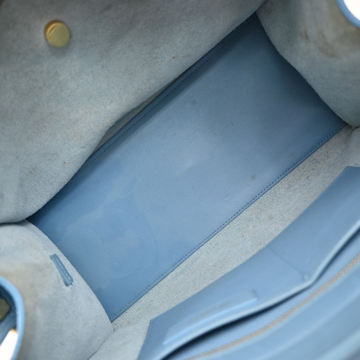 Saint Laurent Classic Y Cabas Leather, BLUE, LEATHER, Tote bag