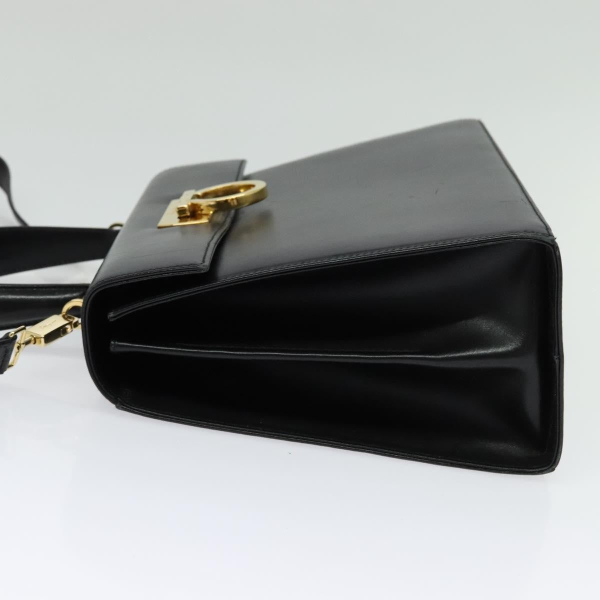 Salvatore Ferragamo Gancini Tote Leather, BLACK, LEATHER, Tote bag