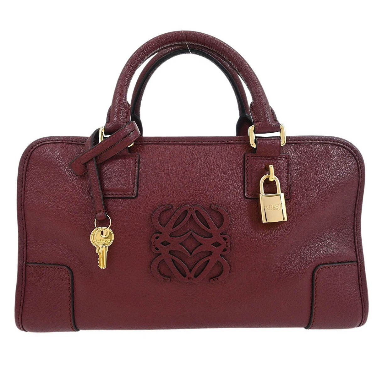 Loewe Amazona Bag Leather, BURGUNDY, LEATHER, Handbag