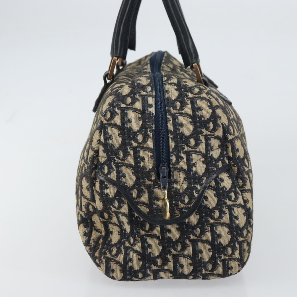 Christian Dior Vintage Trotter Boston Bag Diorissimo Canvas, NAVY, CANVAS, Handbag