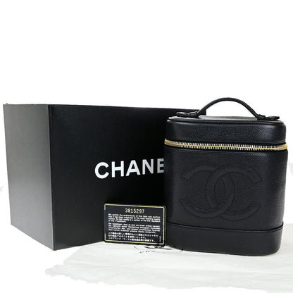 Chanel Vintage Timeless Vanity Case Caviar, BLACK, CALFSKIN, Handbag