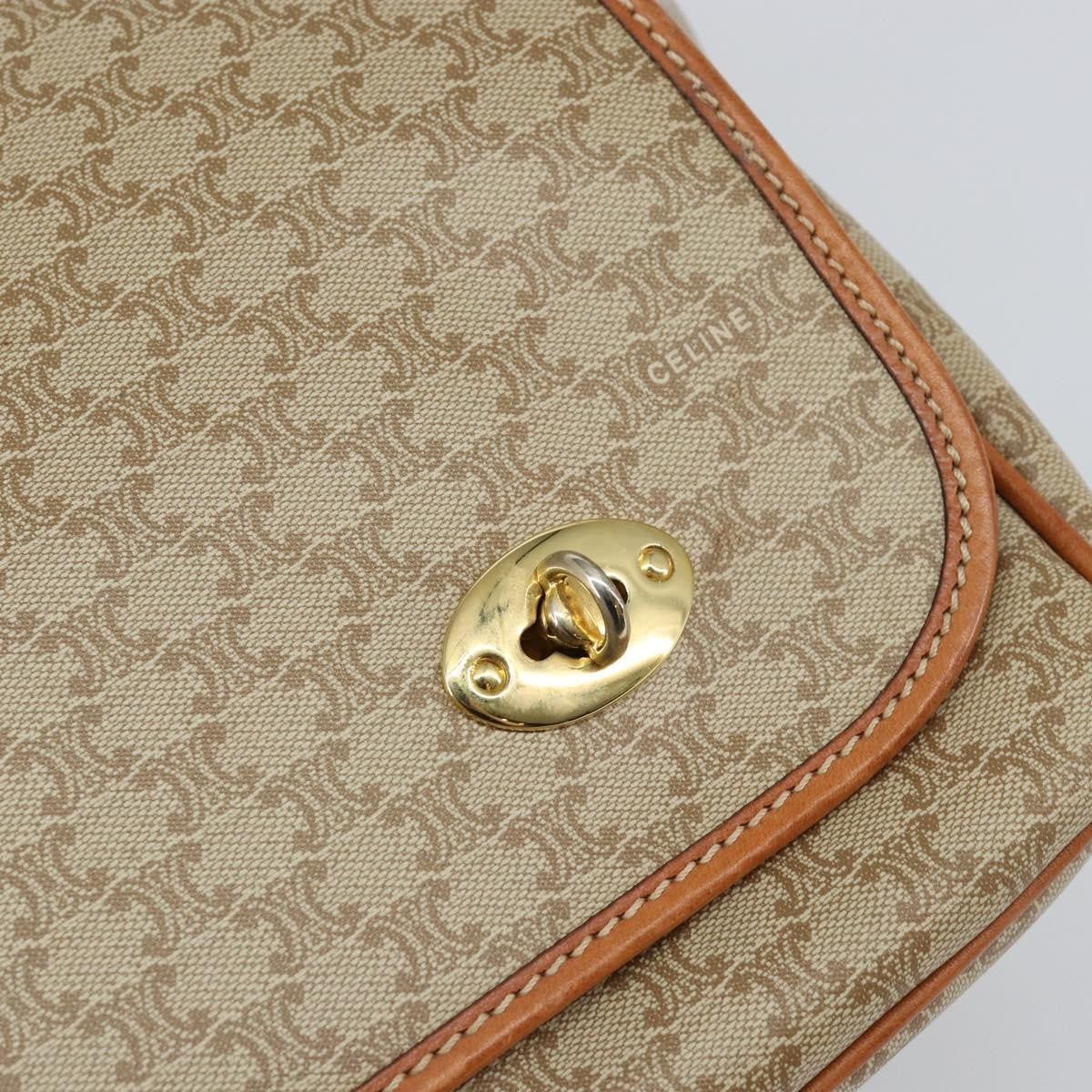 Celine Macadam Shoulder Bag PVC Leather, BEIGE, CANVAS, Shoulder bag