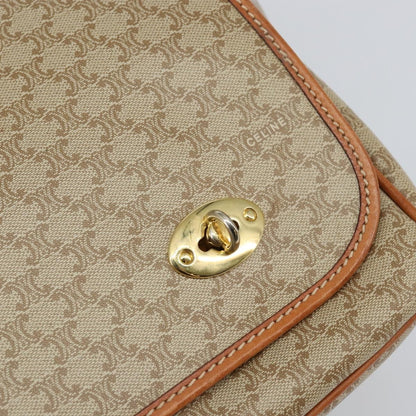 Celine Macadam Shoulder Bag PVC Leather, BEIGE, CANVAS, Shoulder bag
