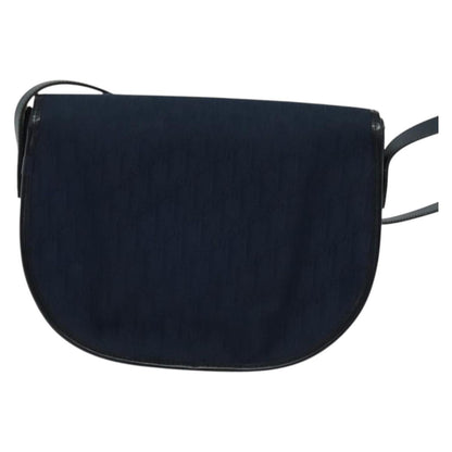 Christian Dior Vintage Trotter Shoulder Bag Embroidered Diorissimo Canvas, NAVY, CANVAS, Shoulder bag