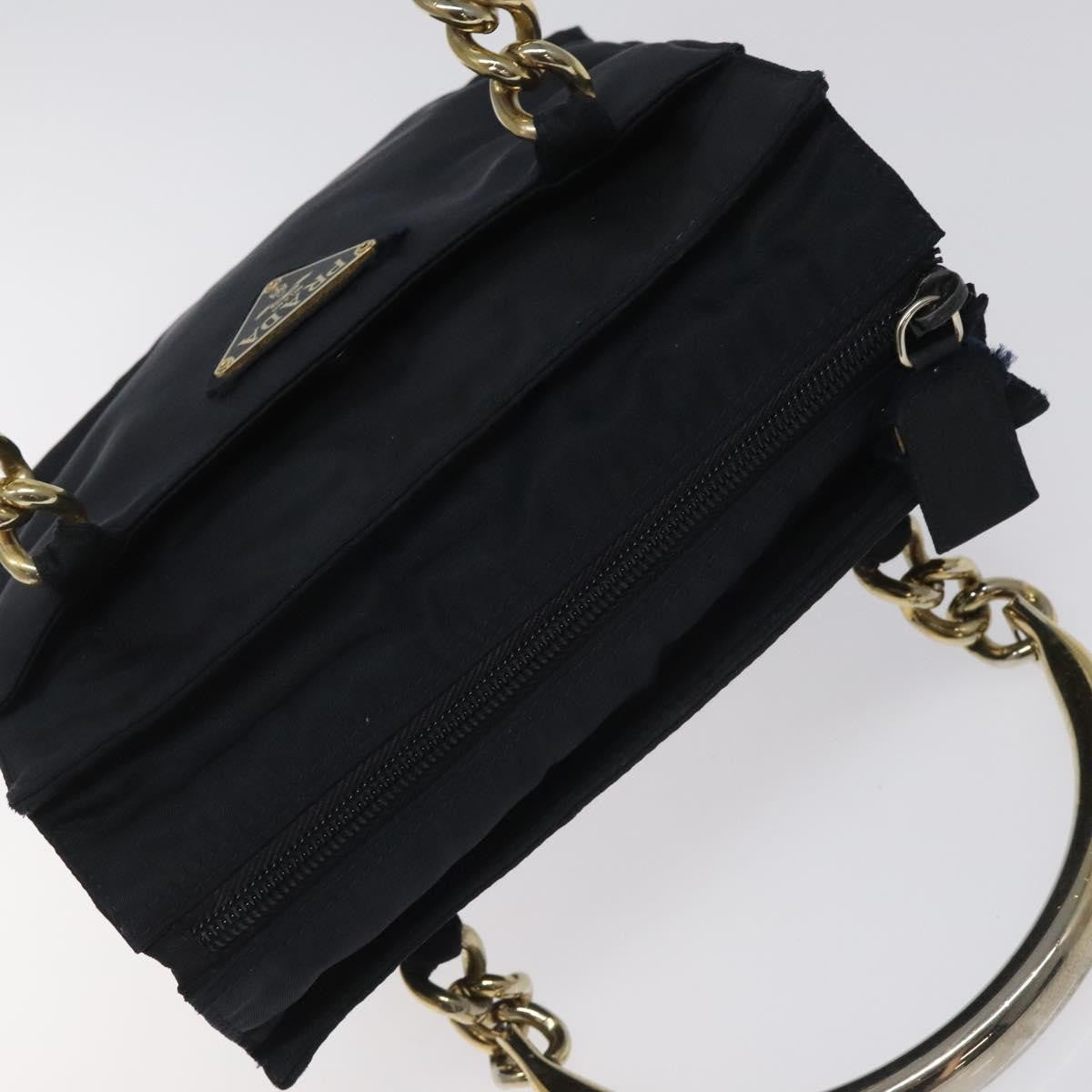 Prada Metal Handles Tote Tessuto, NAVY, NYLON, Handbag