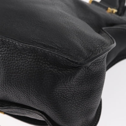 Chloe Marcie Satchel Leather, BLACK, LEATHER, Handbag