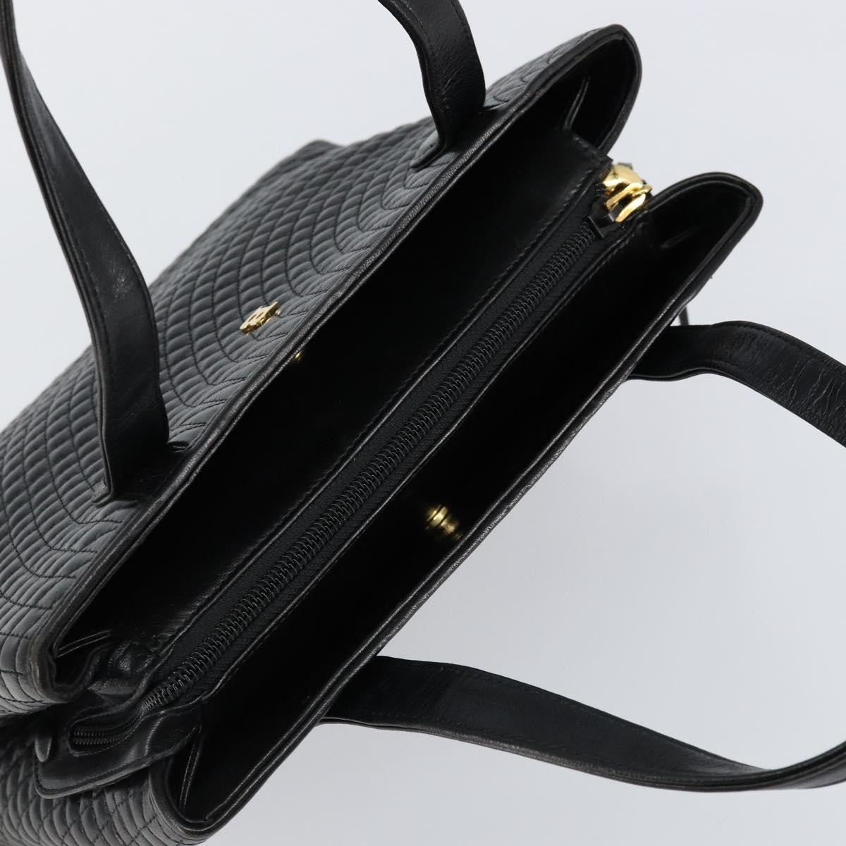 Bally Vintage Handbag Quilted Leather, BLACK, LEATHER, Handbag