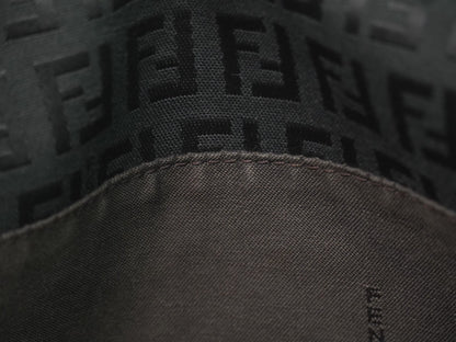 Fendi Vintage Flap Crossbody Bag Zucchino Canvas, BLACK, CANVAS, Shoulder bag