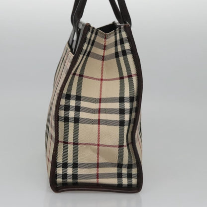Burberry Nova Check Tote Canvas and Leather, BEIGE, CANVAS, Handbag