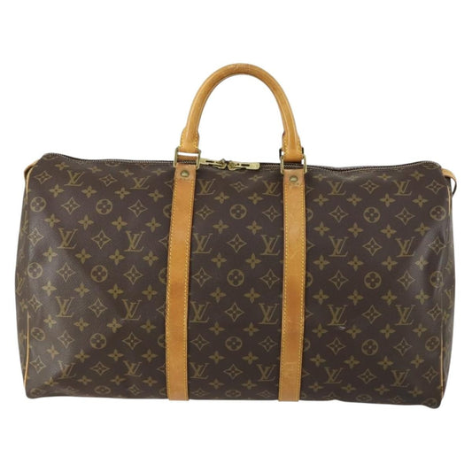 Louis Vuitton Keepall Bag Monogram Canvas, BROWN, CANVAS, Travel bag