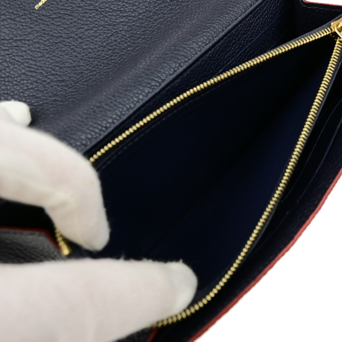 Louis Vuitton Sarah Wallet NM Monogram Empreinte Leather, NAVY, LEATHER, Wallets