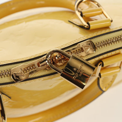 Louis Vuitton Alma Handbag Monogram Vernis, YELLOW, PATENT_LEATHER, Handbag