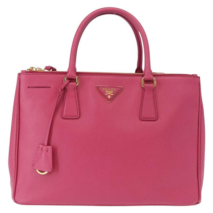 Prada Double Zip Lux Tote Saffiano Leather, PINK, LEATHER, Handbag