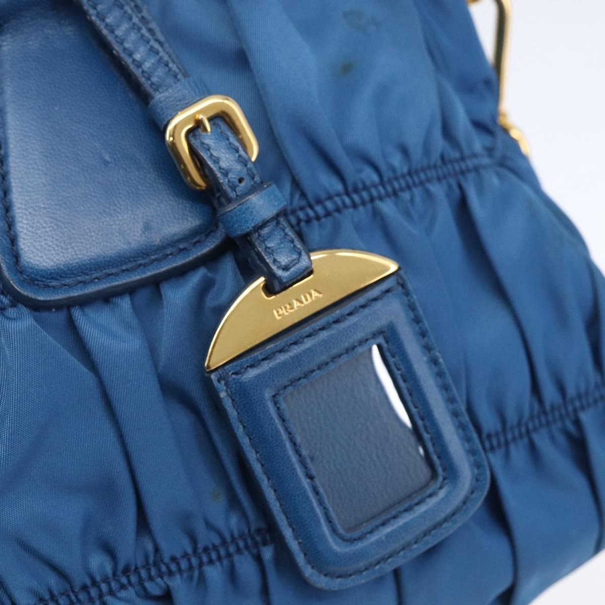 Prada Gaufre Convertible Satchel Tessuto, BLUE, NYLON, Handbag
