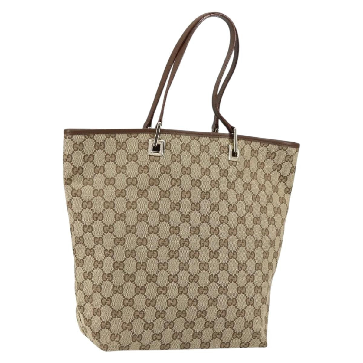Gucci Vintage Bucket Shopping Tote GG Canvas, BEIGE, CANVAS, Tote bag