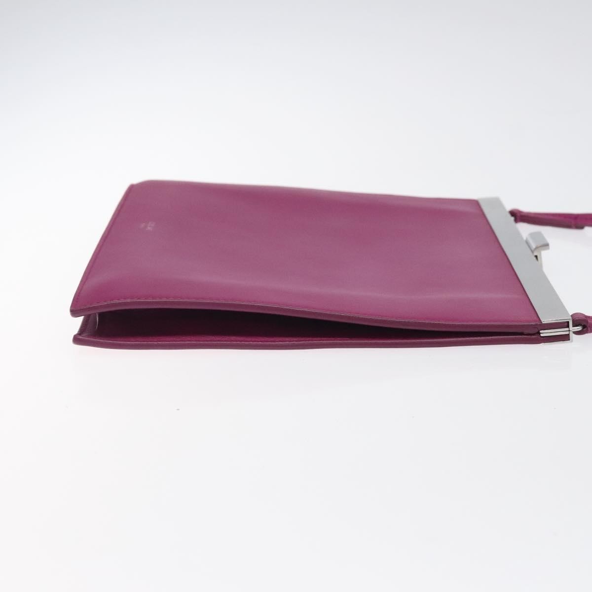 Celine Clasp Crossbody Bag Leather, PURPLE, LEATHER, Crossbody bag