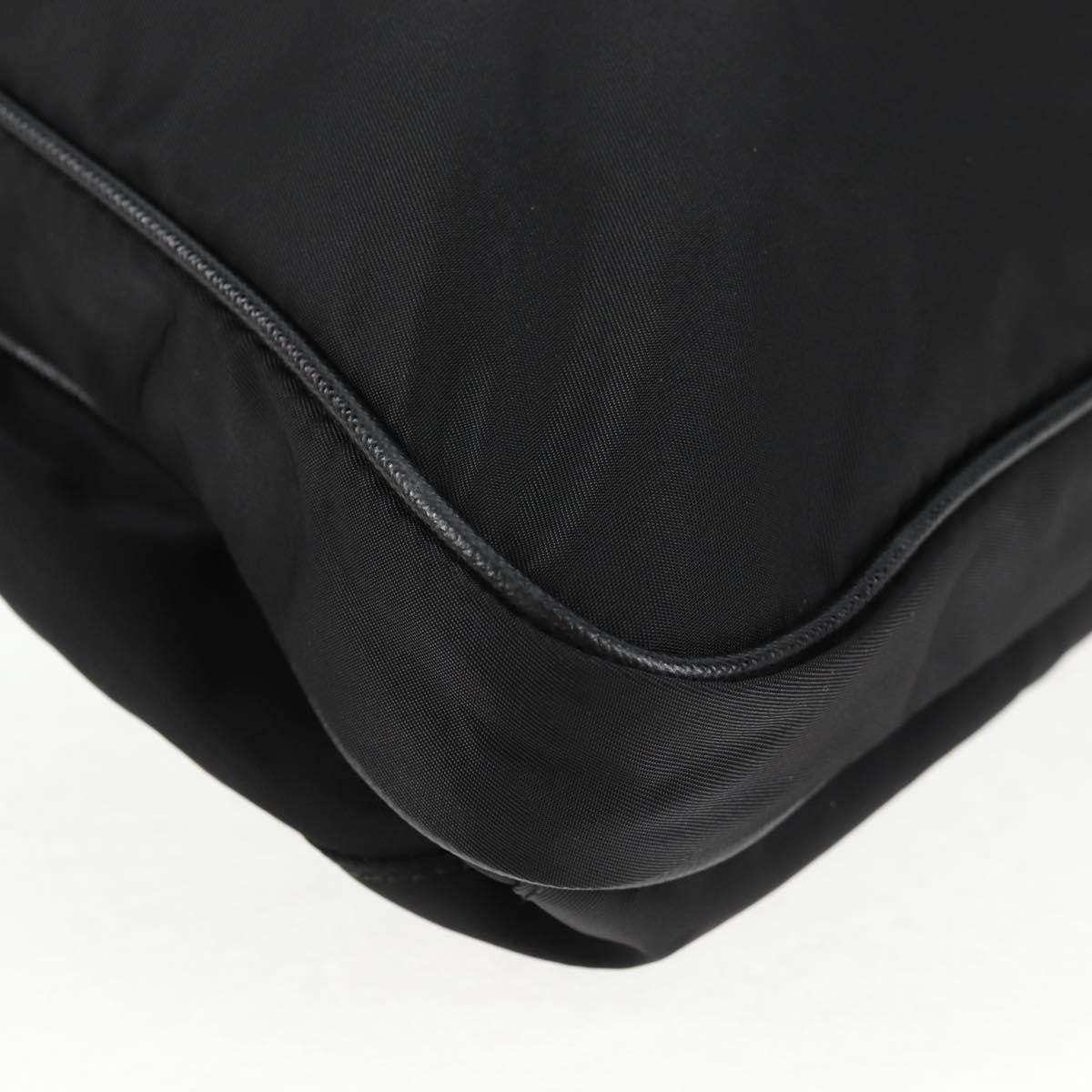 Prada Zip Messenger Quilted Tessuto, BLACK, NYLON, Shoulder bag
