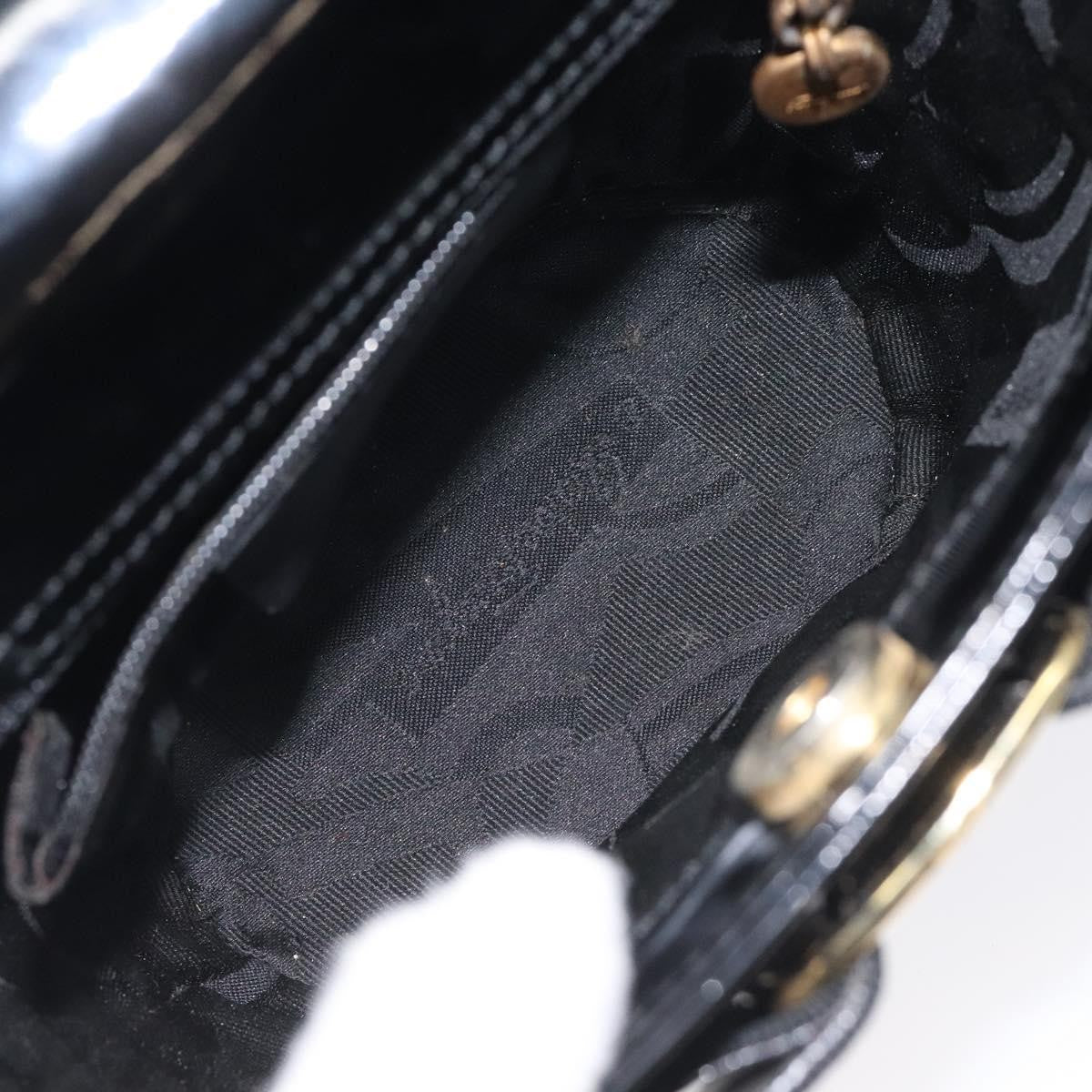 Salvatore Ferragamo Vara Bow Top Handle Bucket Bag Patent Leather, BLACK, PATENT_LEATHER, Handbag