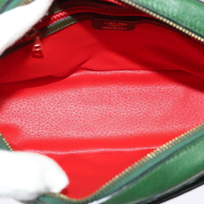 Celine Shoulder Bag Leather, GREEN, LEATHER, Shoulder bag