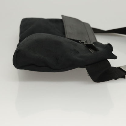 Gucci Vintage Double Belt Bag GG Canvas with Leather, BLACK, CANVAS, Shoulder bag