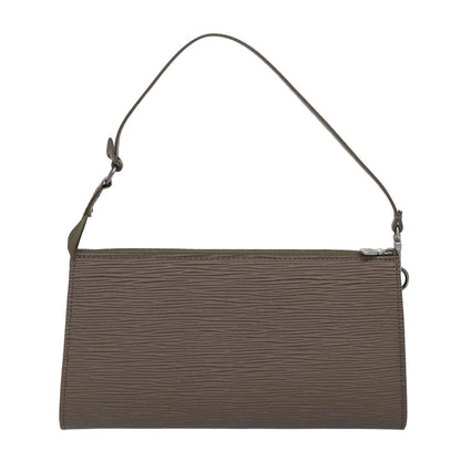 Louis Vuitton Pochette Accessoires Epi Leather, GRAY, LEATHER, Clutche & pouche