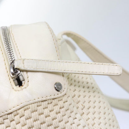 Chanel Zip Shoulder Bag Canvas, BEIGE, CANVAS, Shoulder bag