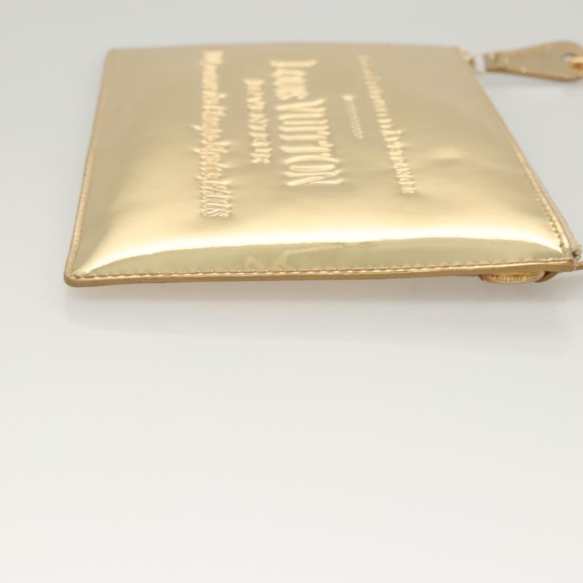 Louis Vuitton Pochette Plate Monogram mirror, GOLD, CANVAS, Clutche & pouche