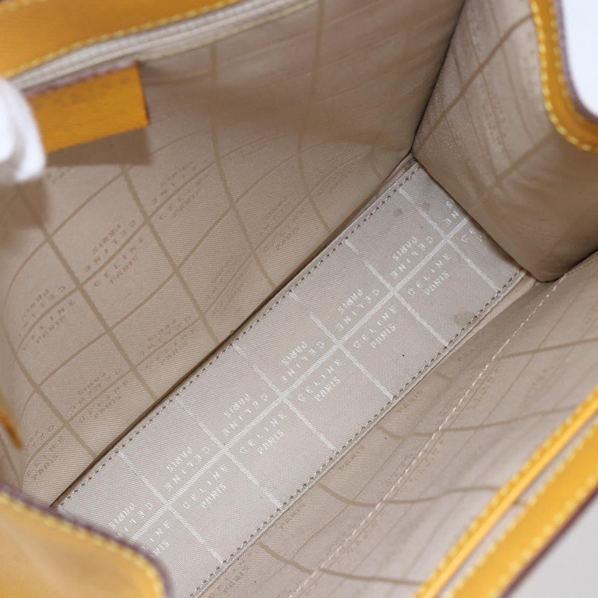 Celine Vintage Shoulder Bag Leather, YELLOW, LEATHER, Shoulder bag