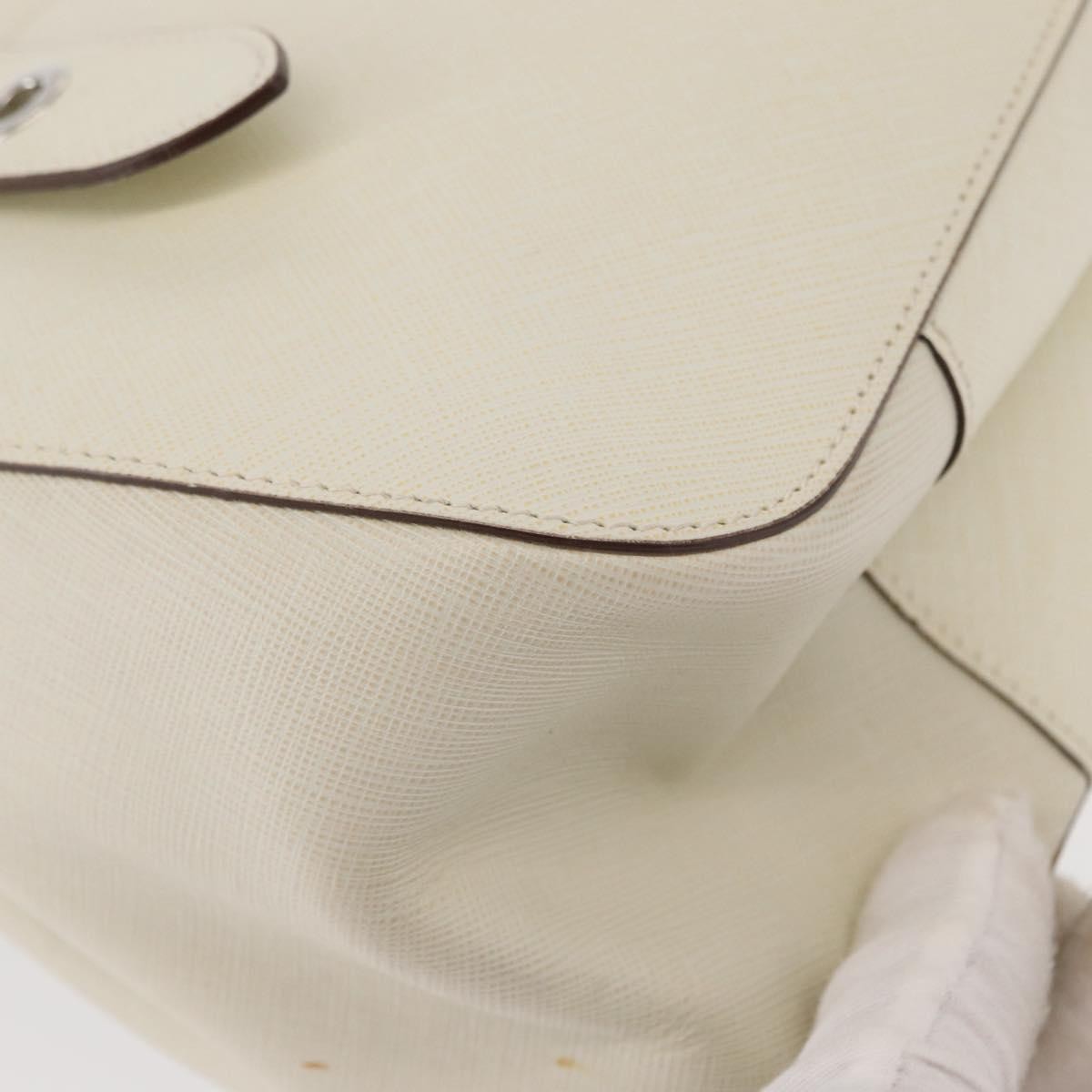 Salvatore Ferragamo Gancini Shoulder Bag Leather, WHITE, LEATHER, Shoulder bag