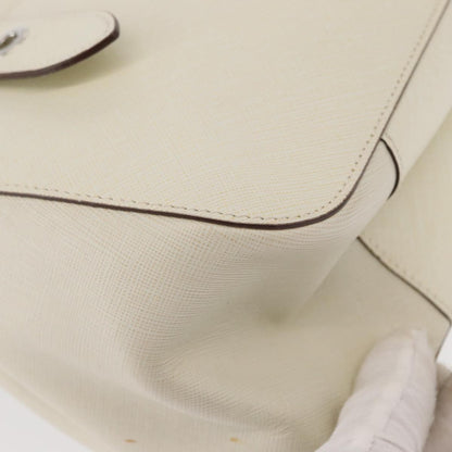 Salvatore Ferragamo Gancini Shoulder Bag Leather, WHITE, LEATHER, Shoulder bag