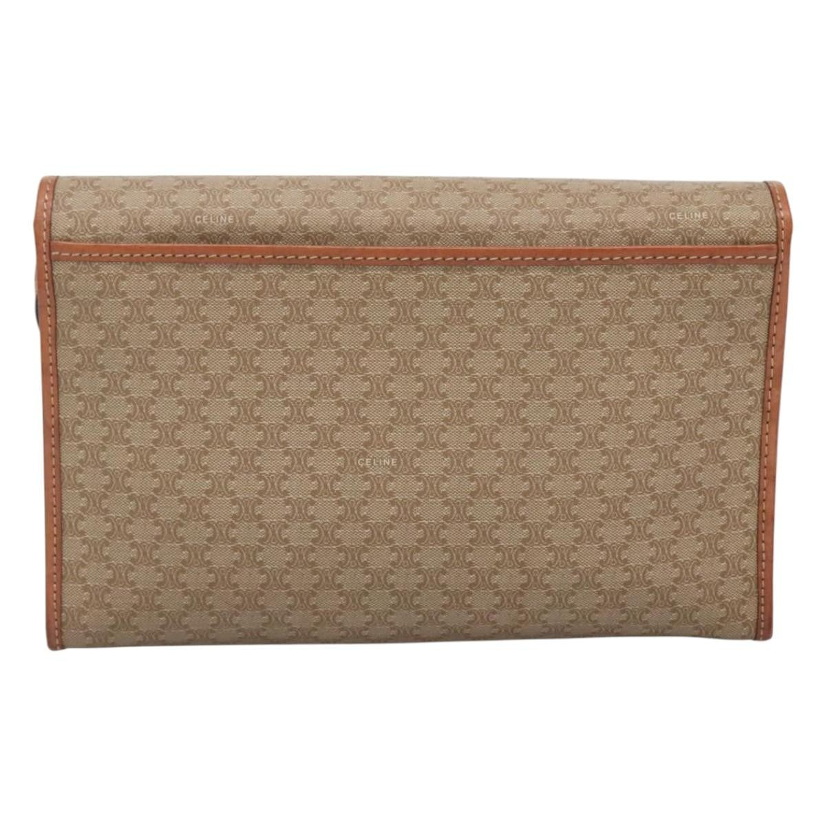 Celine Macadam Shoulder Bag PVC Leather, BEIGE, CANVAS, Shoulder bag