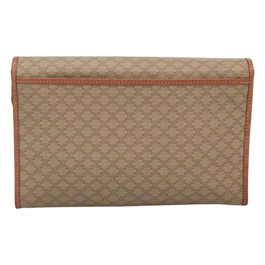 Celine Macadam Shoulder Bag PVC Leather, BEIGE, CANVAS, Shoulder bag