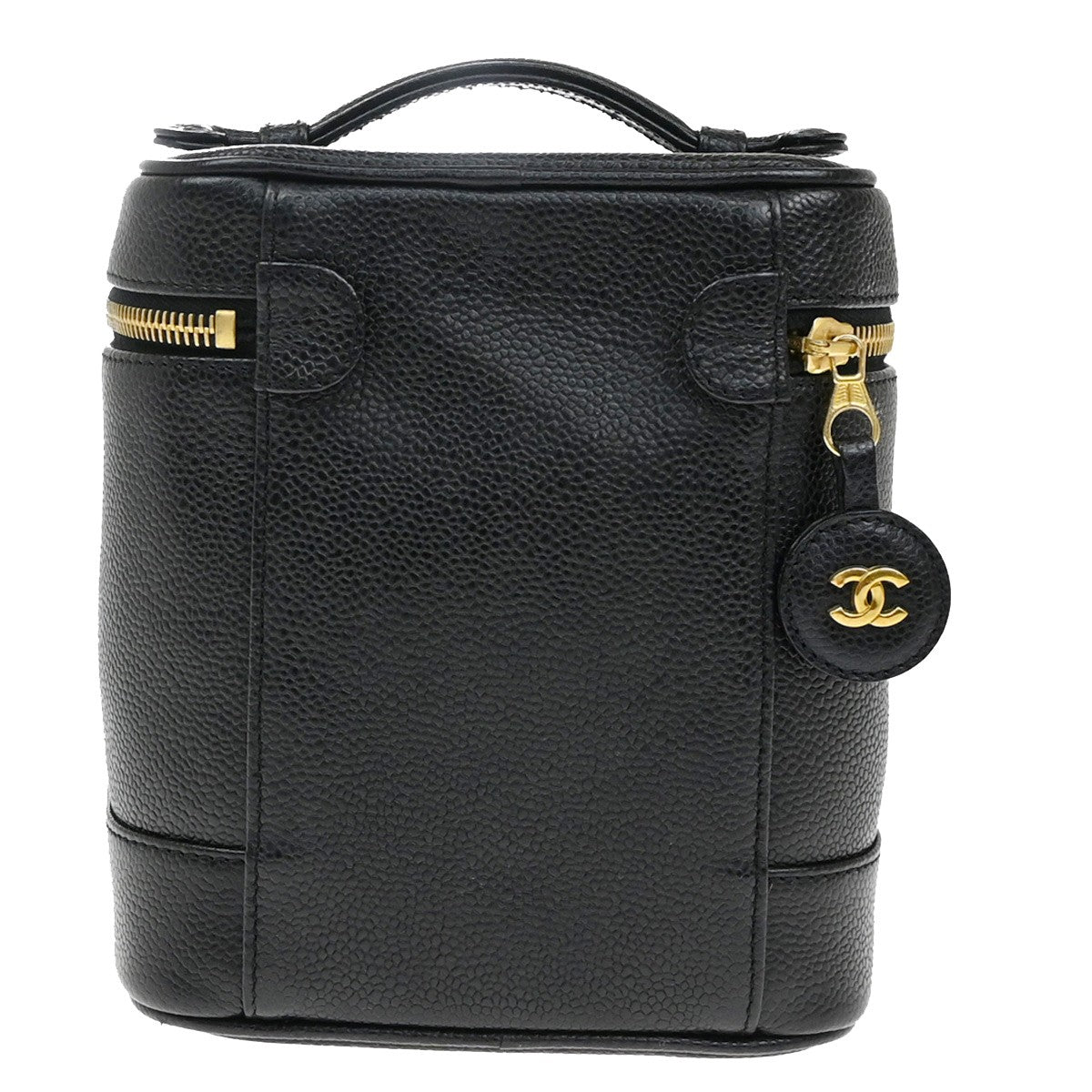 Chanel Vintage Timeless Vanity Case Caviar, BLACK, LEATHER, Handbag