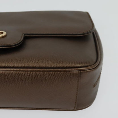 Salvatore Ferragamo Gancini Chain Shoulder bag Leather, BROWN, LEATHER, Shoulder bag