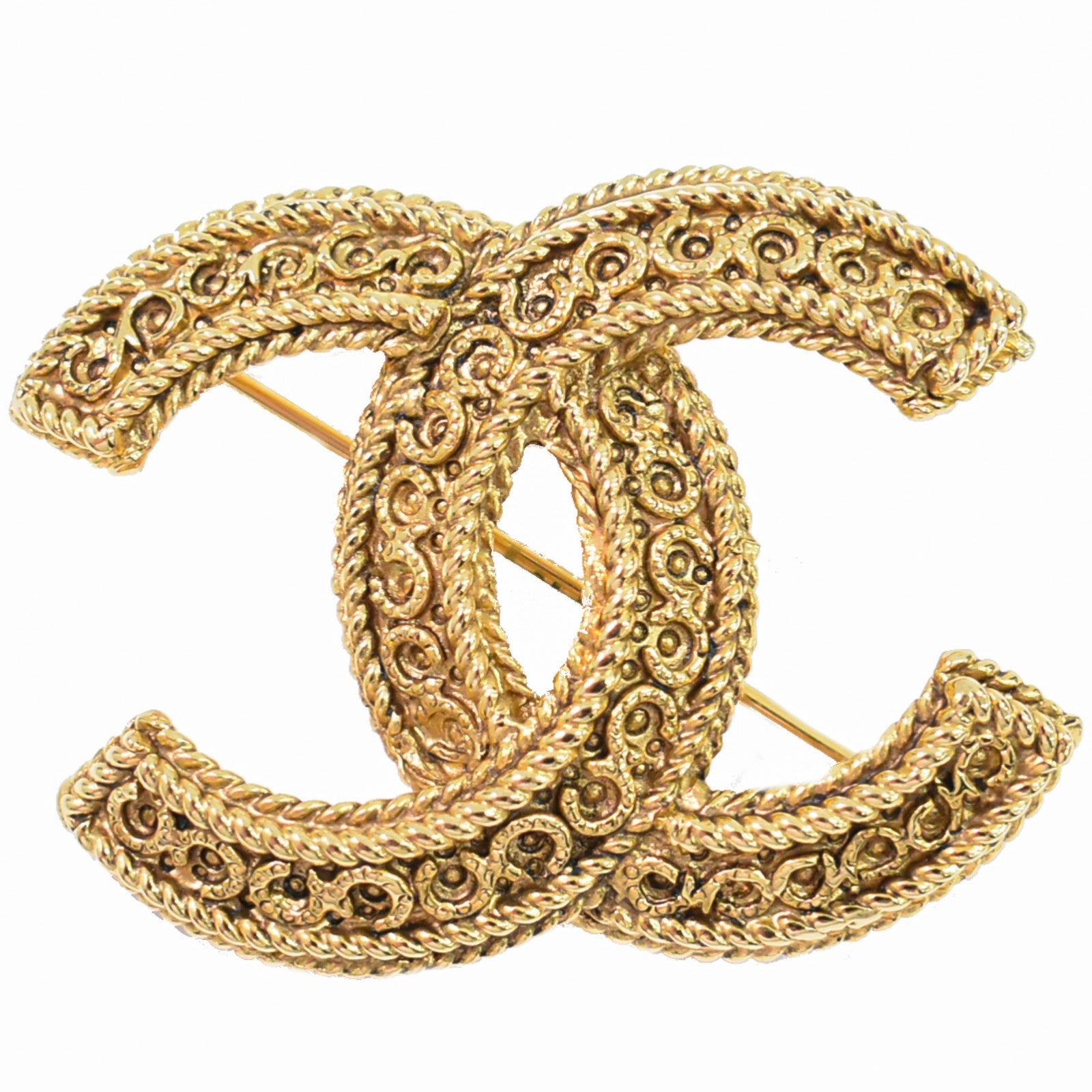 Chanel CC Brooch Metal, GOLD, GOLD_PLATED, Brooch