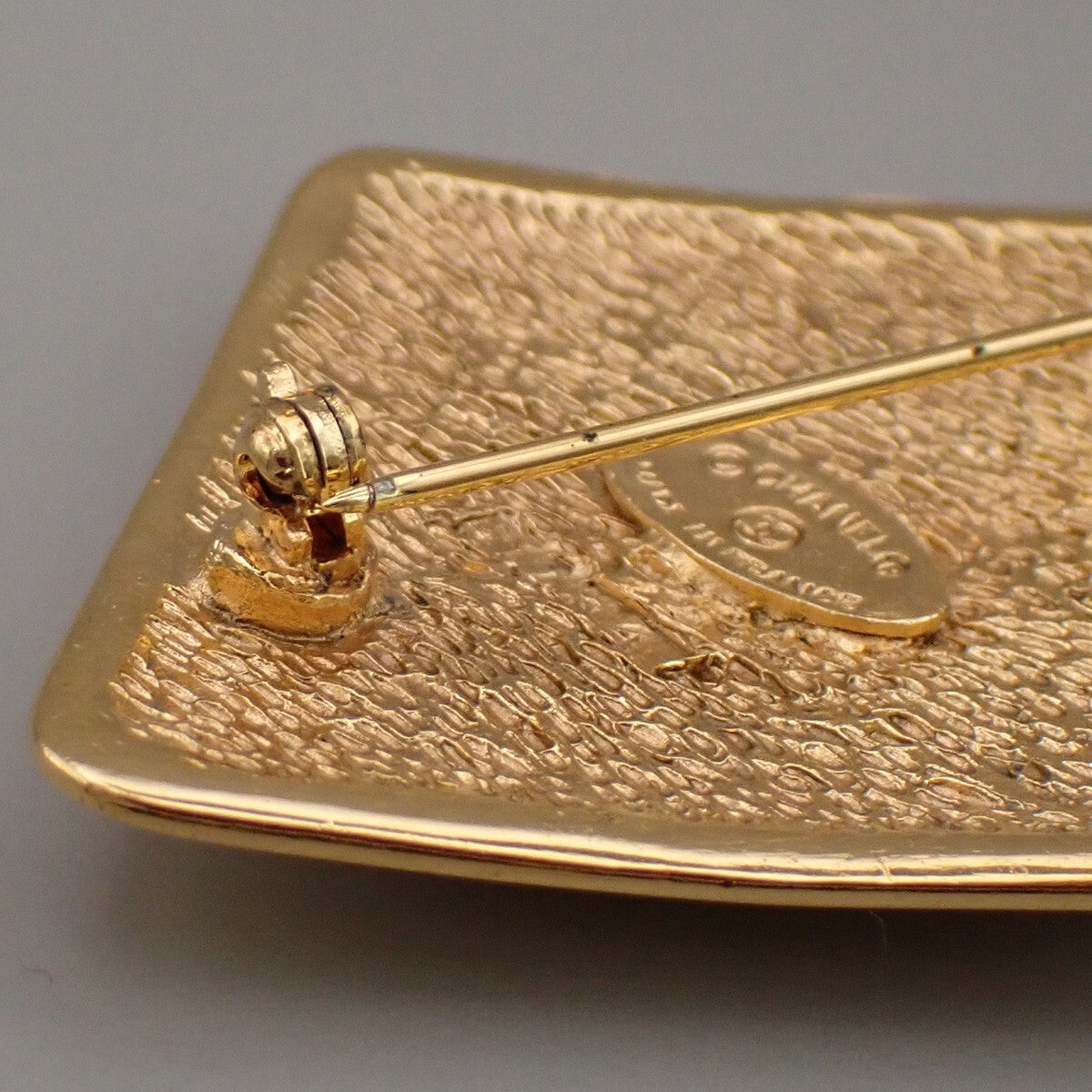 Chanel Vintage CC Diamond Brooch Metal, GOLD, GOLD_PLATED, Brooch